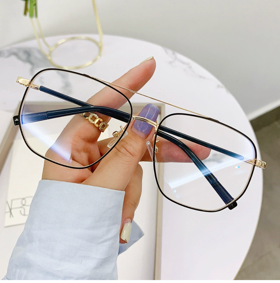 Pearl Accent Metal Frame Glasses