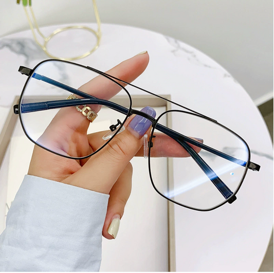 Pearl Accent Metal Frame Glasses