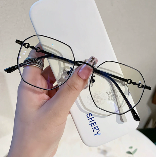 Pearl Accent Metal Frame Glasses