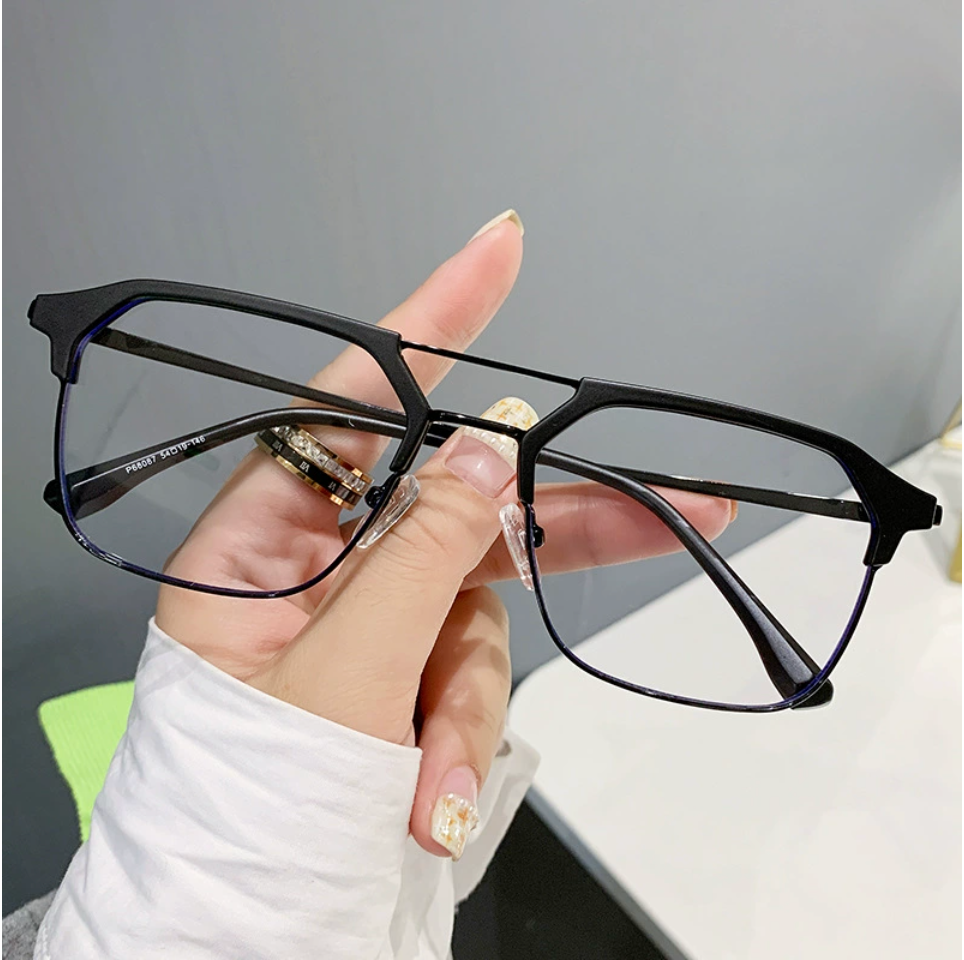 Pearl Accent Metal Frame Glasses