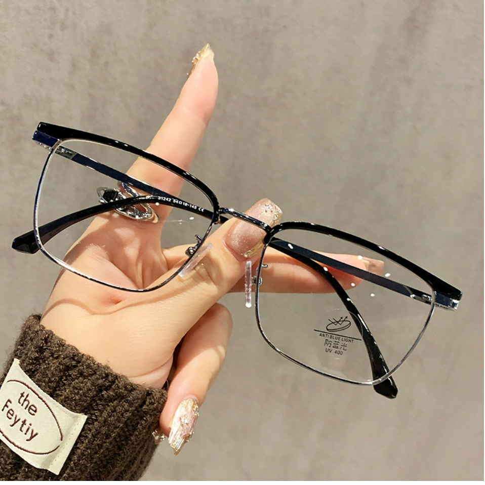 Pearl Accent Metal Frame Glasses