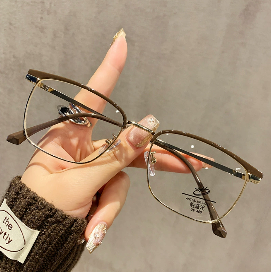 Pearl Accent Metal Frame Glasses