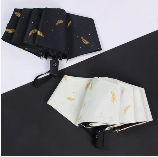 Feather Pattern Dual-Purpose Umbrella (Sun & Rain)