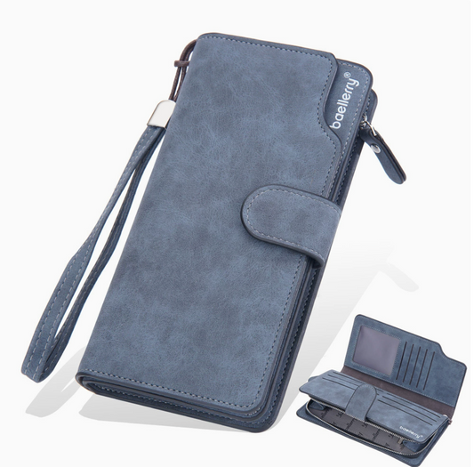 aellerry Men’s Long PU Leather Wallet|Large Capacity Business Clutch|Wrist Strap|Multi-card Organizer|Fast Shipping from Spain Warehouse