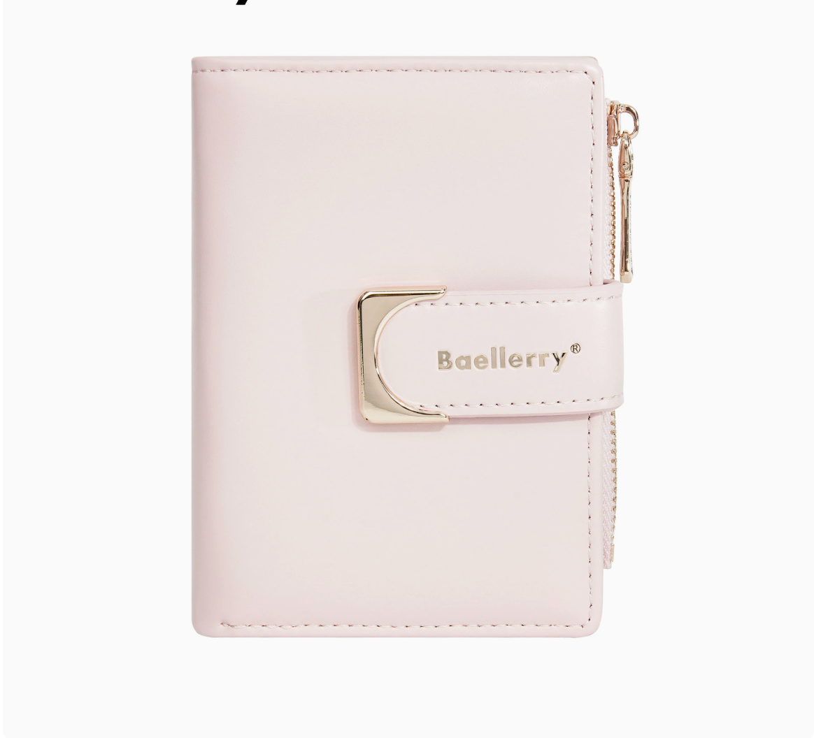 Baellerry Women’s Compact Short Wallet|Elegant Macaron Colors|Multi-Card PU Leather Wallet|Shipped from Spain Warehouse