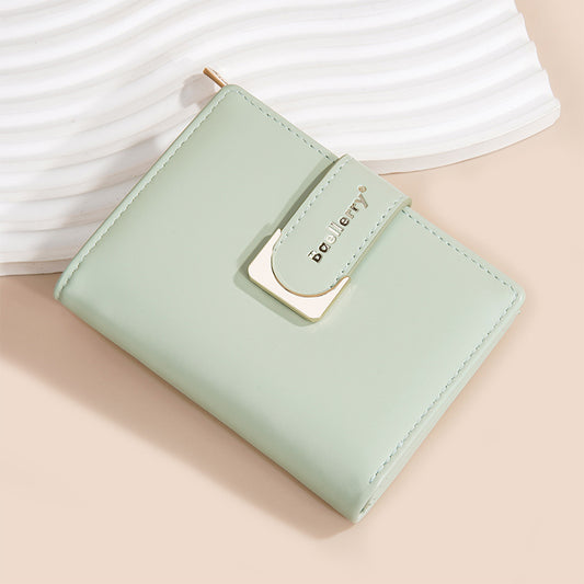 Baellerry Women’s Compact Short Wallet|Elegant Macaron Colors|Multi-Card PU Leather Wallet|Shipped from Spain Warehouse