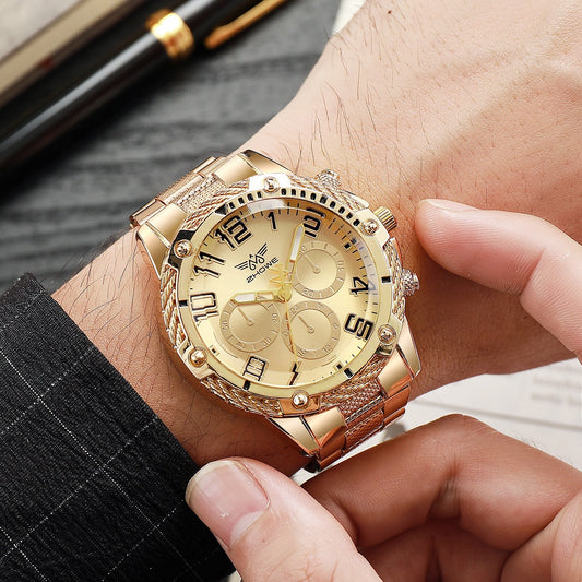 Luxury Gold Decorative Quartz Watch for Men – 41mm