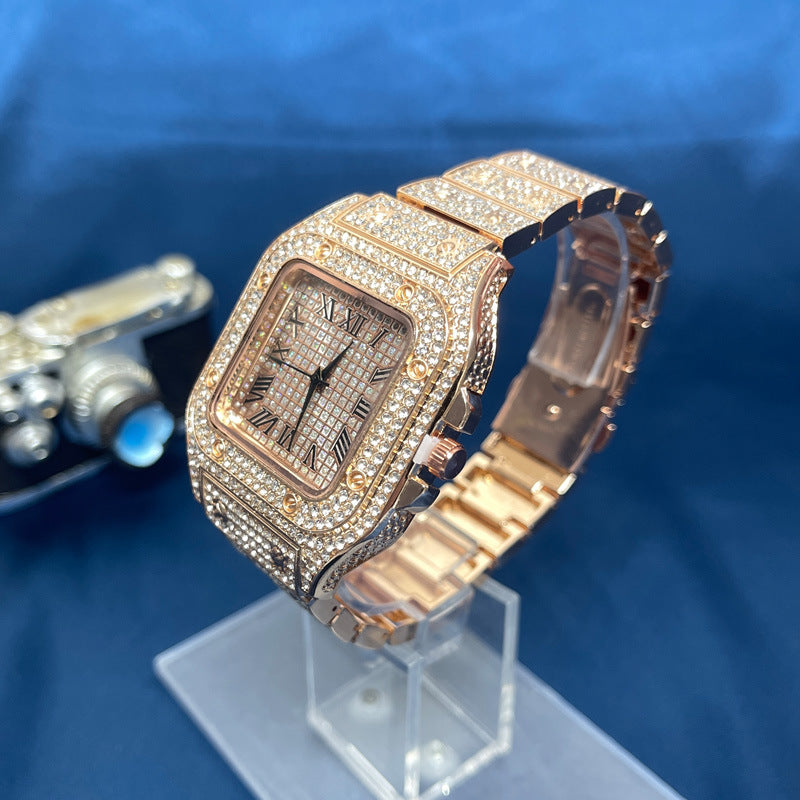 Square Crystal Alloy Quartz Watch – Unisex Decorative Watch