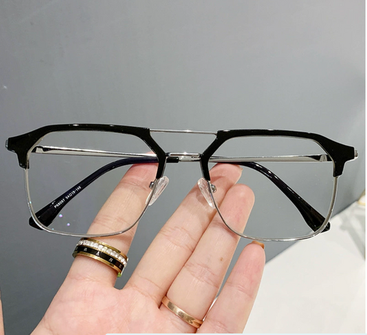 Pearl Accent Metal Frame Glasses