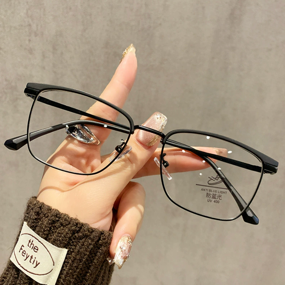 Pearl Accent Metal Frame Glasses