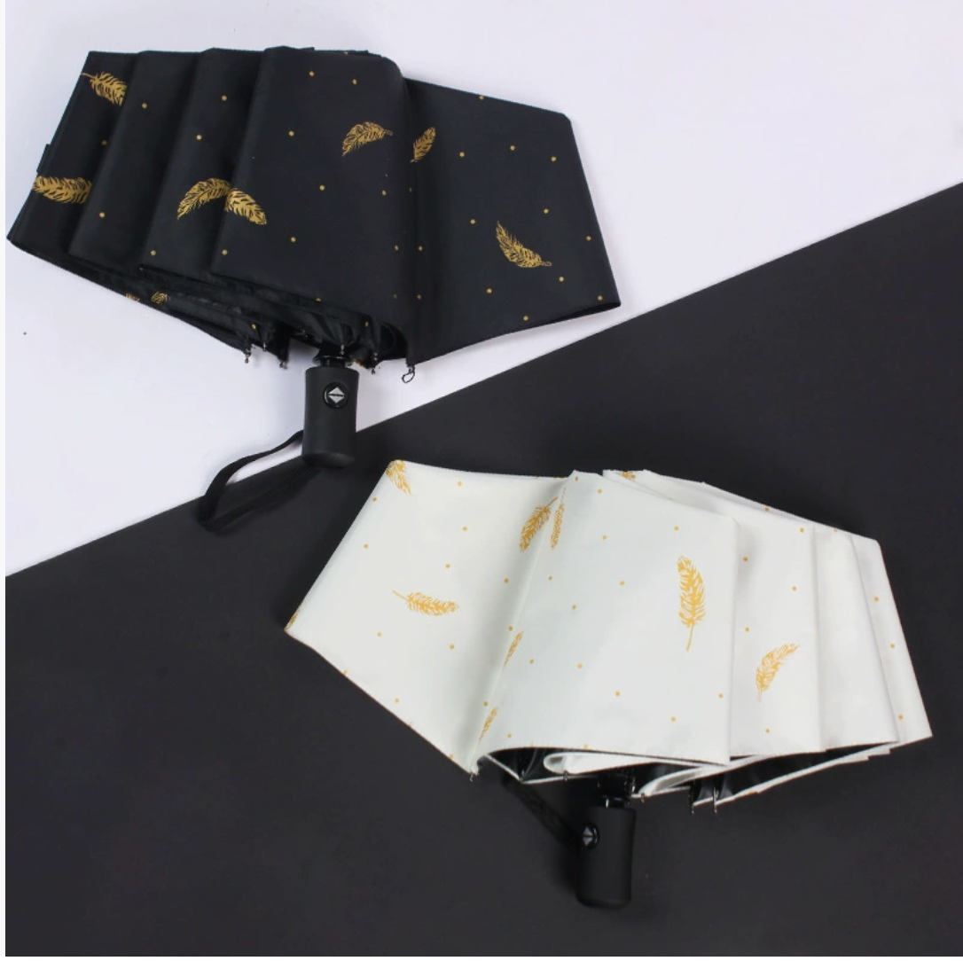 Feather Pattern Dual-Purpose Umbrella (Sun & Rain)