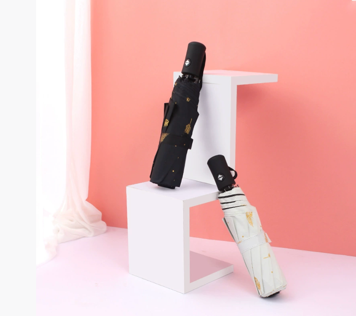 Feather Pattern Dual-Purpose Umbrella (Sun & Rain)