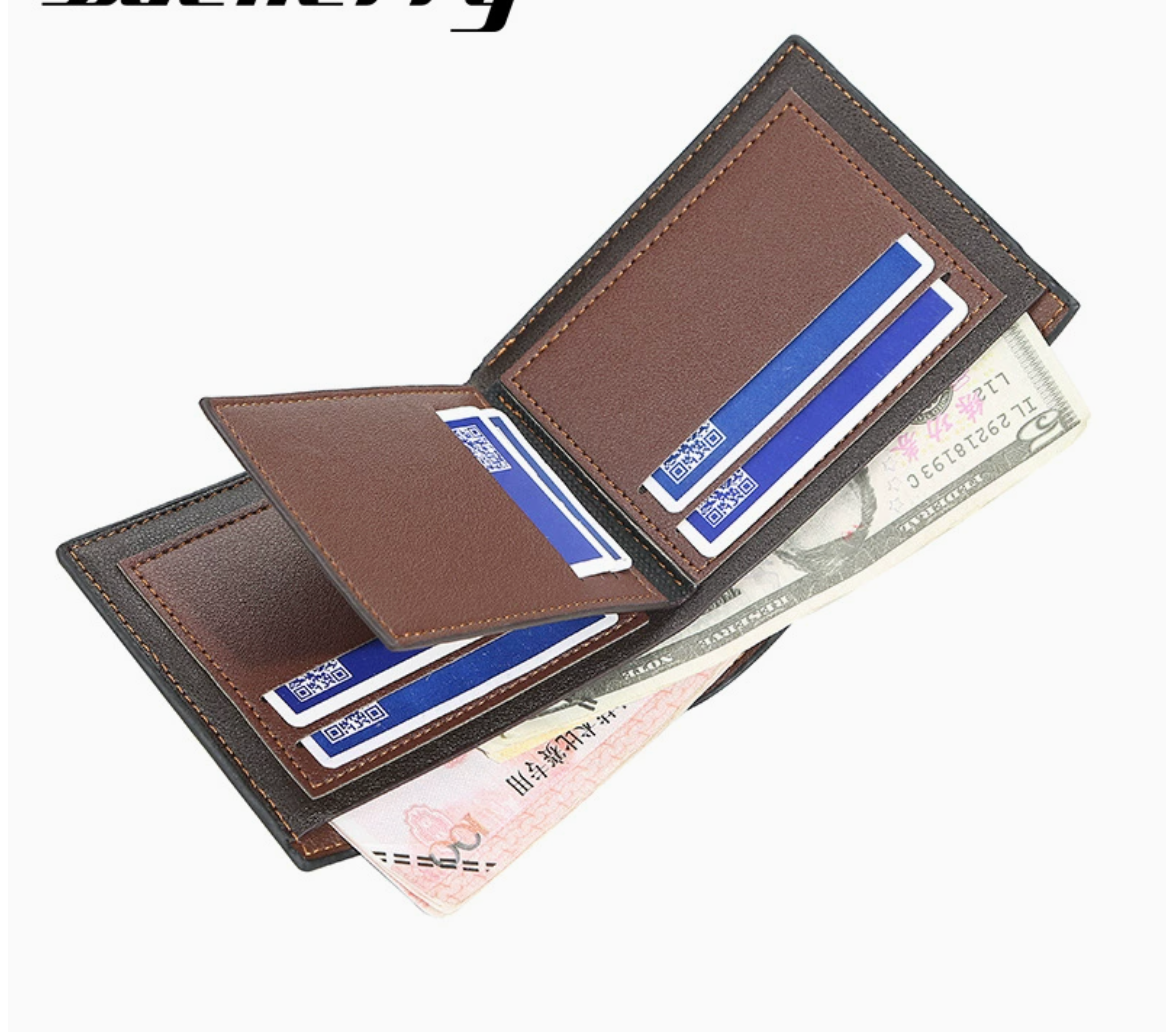 Baellerry Men's Vintage Bifold Wallet | Two-Tone PU Leather | Slim & Lightweight Multi-Card Wallet