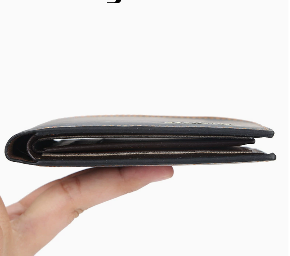Baellerry Men's Vintage Bifold Wallet DR038 | Two-Tone PU Leather | Slim Multi-Card Wallet | Durable Classic Design | Fast Shipping from Spain