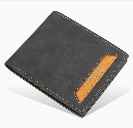 Baellerry Men's Vintage Bifold Wallet DR038 | Two-Tone PU Leather | Slim Multi-Card Wallet | Durable Classic Design | Fast Shipping from Spain