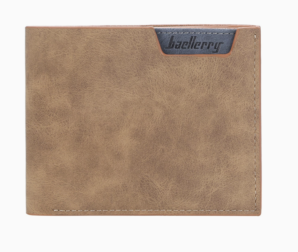 Baellerry Men’s Minimalist Short Wallet｜Soft Matte PU Leather｜Multi-card Capacity｜Fast Shipping from Spain Warehouse