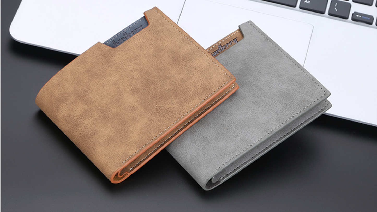 Baellerry Men’s Minimalist Short Wallet｜Soft Matte PU Leather｜Multi-card Capacity｜Fast Shipping from Spain Warehouse