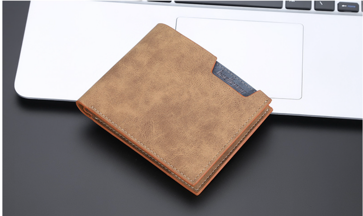 Baellerry Men’s Minimalist Short Wallet｜Soft Matte PU Leather｜Multi-card Capacity｜Fast Shipping from Spain Warehouse