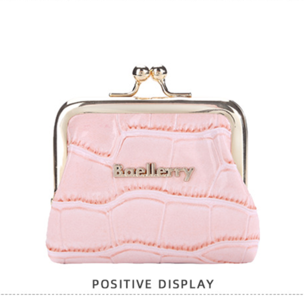 Baellerry Women’s Vintage Kiss-Lock Coin Purse｜Crocodile Pattern PU Leather｜Compact & Portable｜Fast Shipping from Spain Warehouse