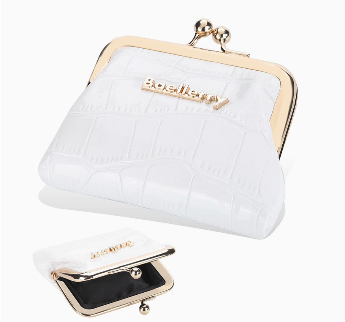 Baellerry Women’s Vintage Kiss-Lock Coin Purse｜Crocodile Pattern PU Leather｜Compact & Portable｜Fast Shipping from Spain Warehouse