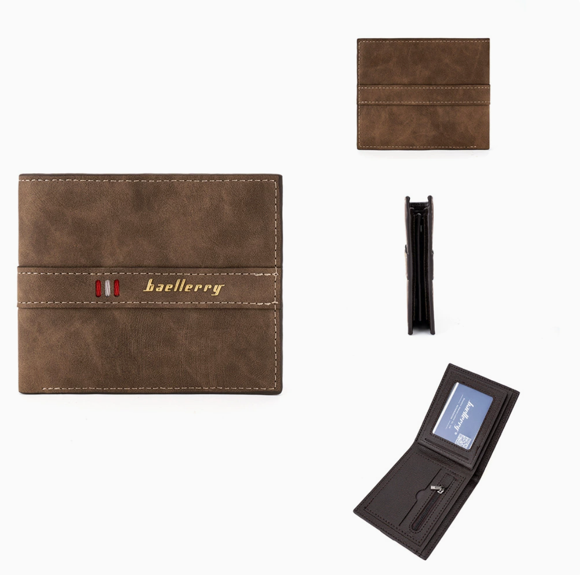 Baellerry Men’s Slim Bifold Wallet｜Minimalist PU Leather Card Holder｜Fast Shipping from Spain Warehouse