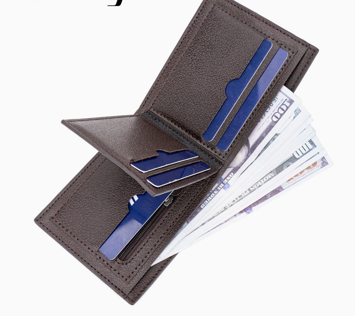 Baellerry Men’s Retro Short Wallet | Stripe Accent Design | Multi-Card Capacity | Ships from Spain (Fast & Free Delivery)