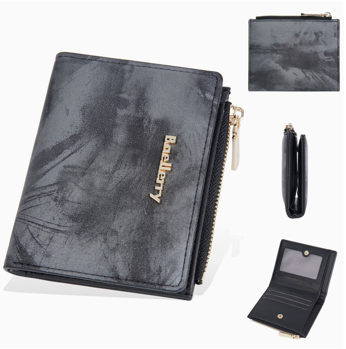 Baellerry Women’s Compact Wallet｜Multiple Card Slots & Zipper Coin Pocket｜Lightweight & Stylish｜Ships from Spain Warehouse