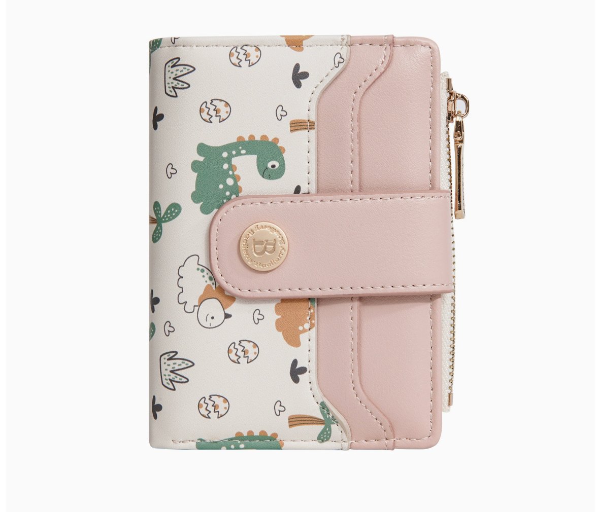Baellerry Cute Cartoon Short Wallet for Women | Multi-Card Holder Mini Purse | Compact Tri-fold Design | Shipped from Spain Warehouse