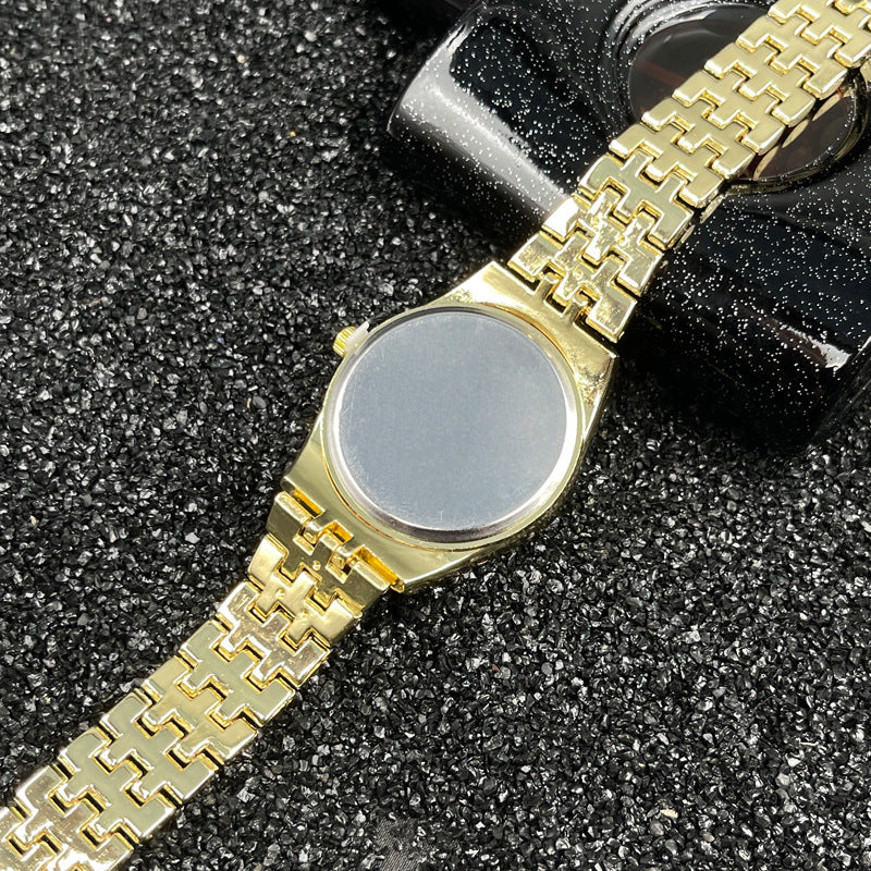 Luxury Gold Women’s Quartz Watch with Crystal Bezel – 36mm