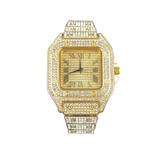 Square Crystal Alloy Quartz Watch – Unisex Decorative Watch