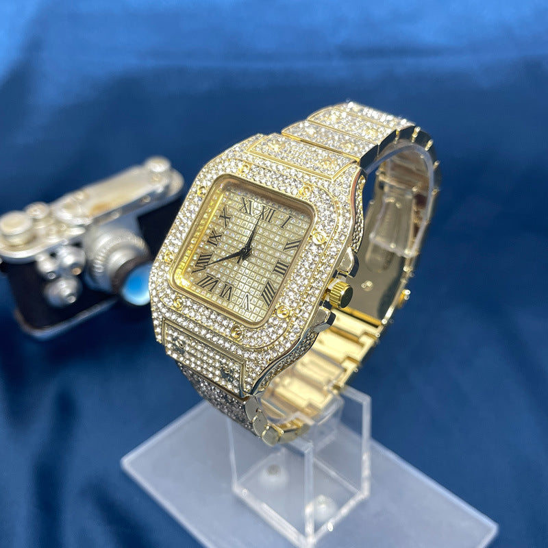 Square Crystal Alloy Quartz Watch – Unisex Decorative Watch