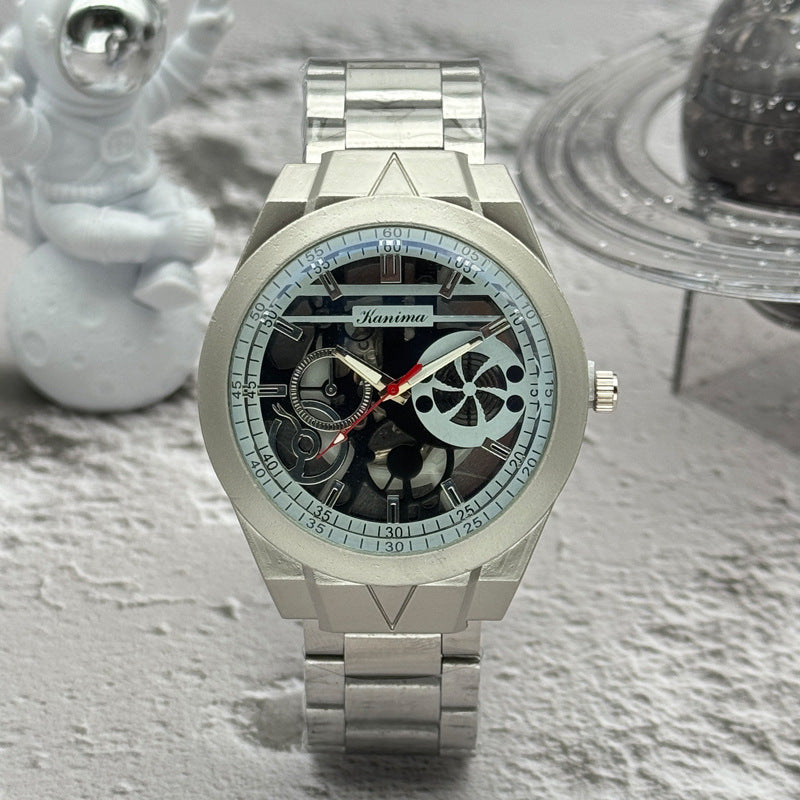 Men’s 46mm Fashion Quartz Watch – Alloy Case & Stainless Steel Band – Multi Dial Styles