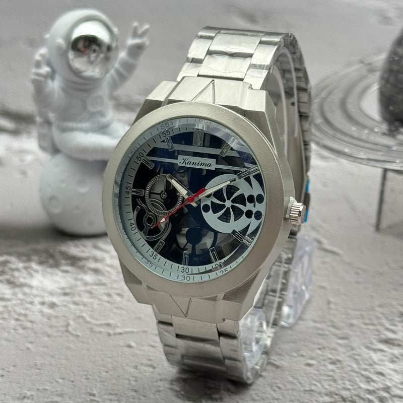 Men’s 46mm Fashion Quartz Watch – Alloy Case & Stainless Steel Band – Multi Dial Styles