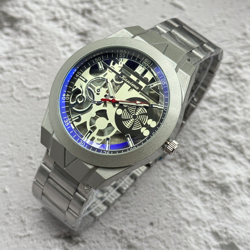 Men’s 46mm Fashion Quartz Watch – Alloy Case & Stainless Steel Band – Multi Dial Styles