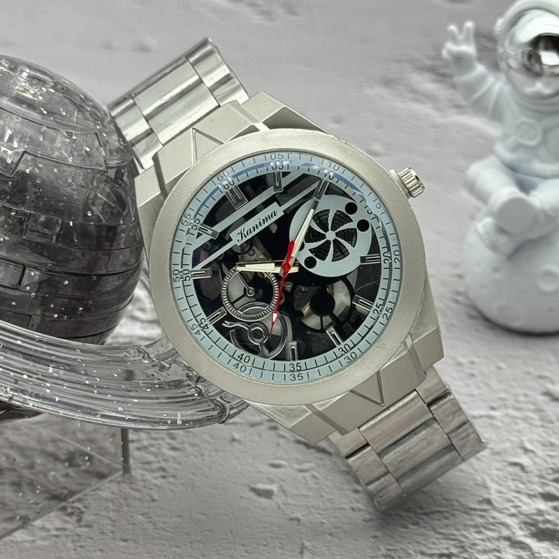 Men’s 46mm Fashion Quartz Watch – Alloy Case & Stainless Steel Band – Multi Dial Styles