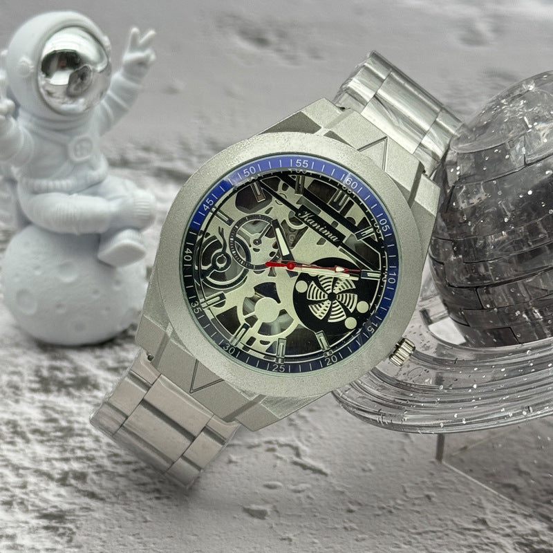 Men’s 46mm Fashion Quartz Watch – Alloy Case & Stainless Steel Band – Multi Dial Styles