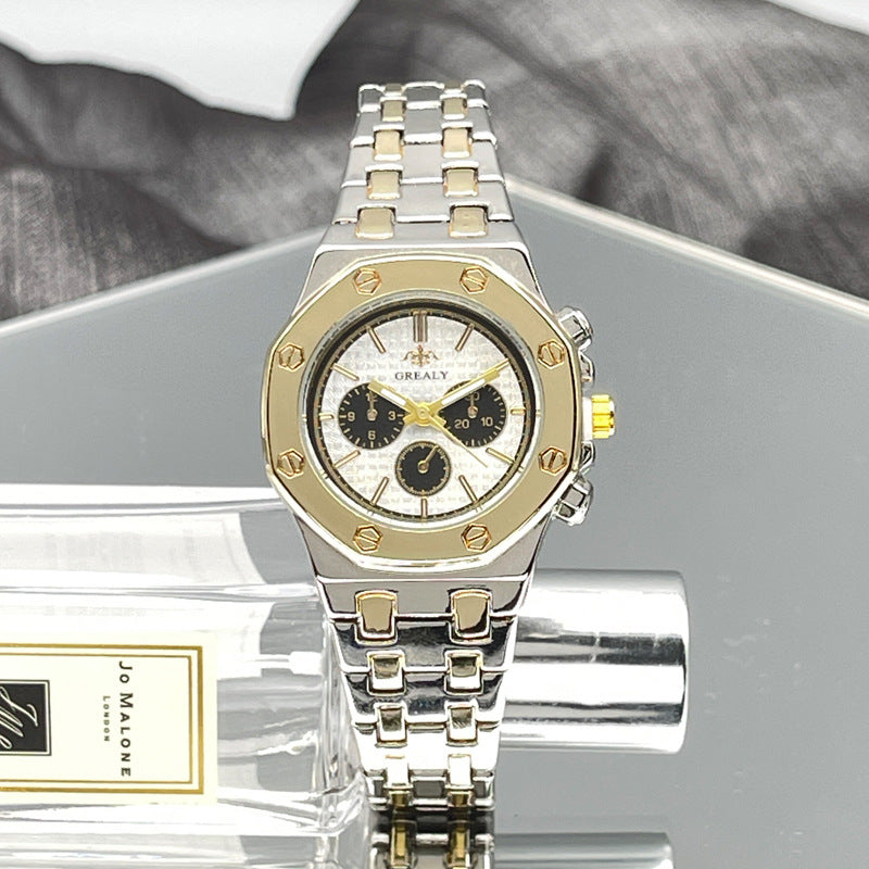 Silver Stainless Steel Quartz Couple Watch Set – 40mm/30mm