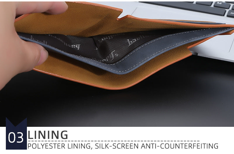 Baellerry Men’s Minimalist Short Wallet｜Soft Matte PU Leather｜Multi-card Capacity｜Fast Shipping from Spain Warehouse