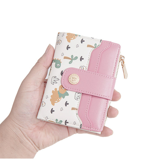 Baellerry Cute Cartoon Short Wallet for Women | Multi-Card Holder Mini Purse | Compact Tri-fold Design | Shipped from Spain Warehouse
