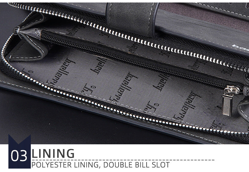 aellerry Men’s Long PU Leather Wallet｜Large Capacity Business Clutch｜Wrist Strap｜Multi-card Organizer｜Fast Shipping from Spain Warehouse