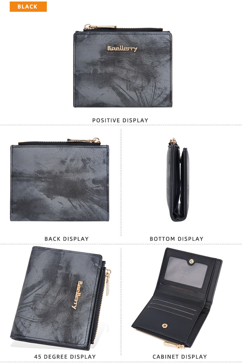 Baellerry Women’s Compact Wallet｜Multiple Card Slots & Zipper Coin Pocket｜Lightweight & Stylish｜Ships from Spain Warehouse