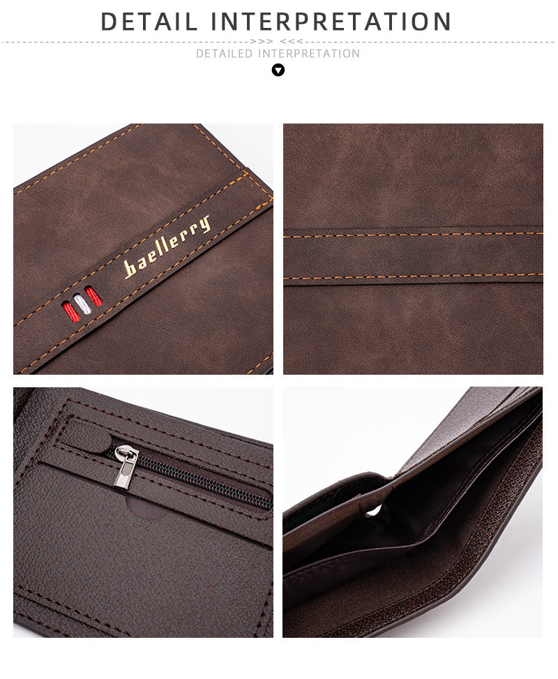 Baellerry Men’s Slim Bifold Wallet｜Minimalist PU Leather Card Holder｜Fast Shipping from Spain Warehouse