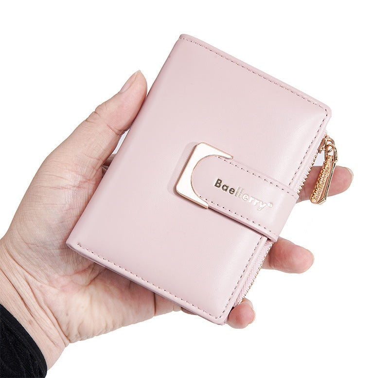 Baellerry Women’s Compact Short Wallet｜Elegant Macaron Colors｜Multi-Card PU Leather Wallet｜Shipped from Spain Warehouse