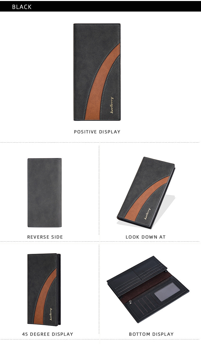 BAELLERRY Men’s Long Wallet｜Large Capacity Card Holder｜RFID Blocking｜Fast Shipping from Spain Warehouse