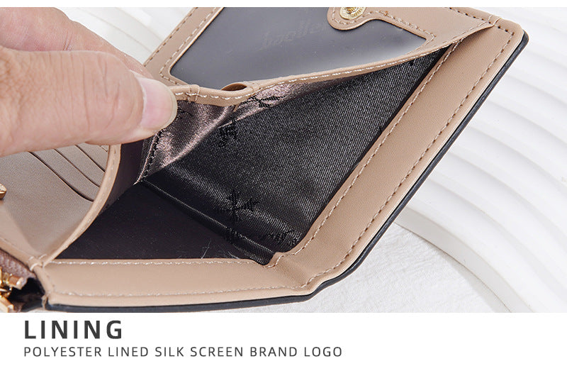 Baellerry Women’s Compact Wallet｜Multiple Card Slots & Zipper Coin Pocket｜Lightweight & Stylish｜Ships from Spain Warehouse