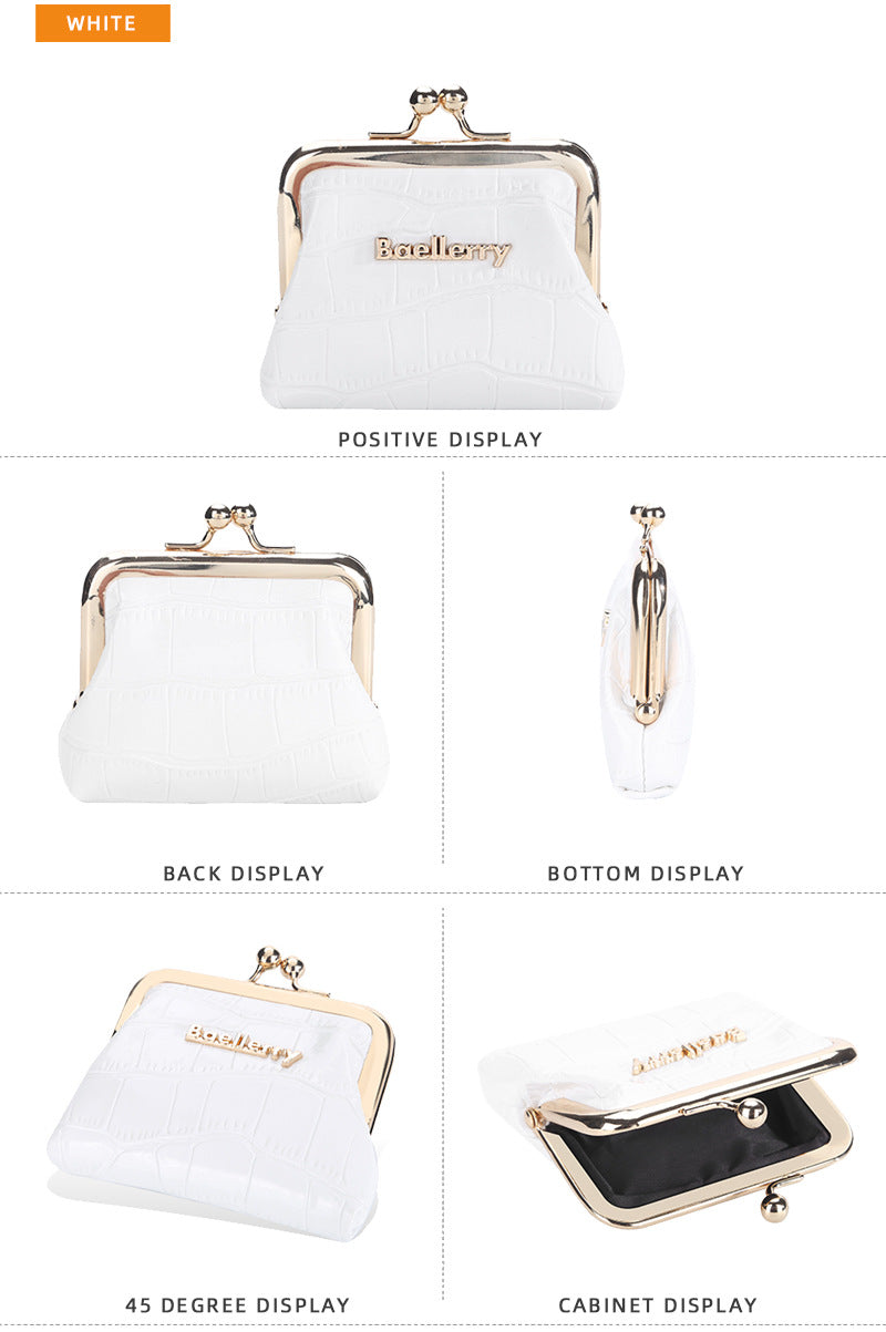 Baellerry Women’s Vintage Kiss-Lock Coin Purse｜Crocodile Pattern PU Leather｜Compact & Portable｜Fast Shipping from Spain Warehouse