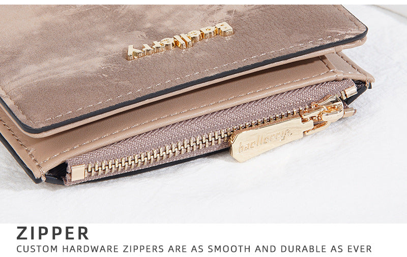 Baellerry Women’s Compact Wallet｜Multiple Card Slots & Zipper Coin Pocket｜Lightweight & Stylish｜Ships from Spain Warehouse
