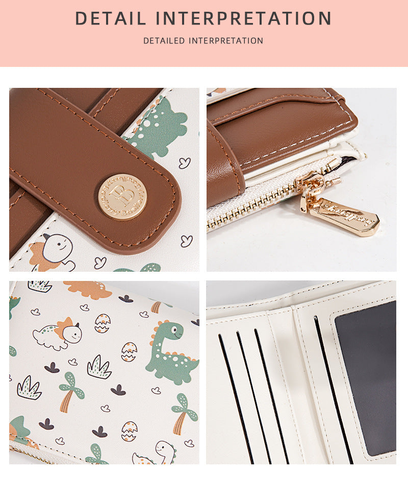 Baellerry Cute Cartoon Short Wallet for Women | Multi-Card Holder Mini Purse | Compact Tri-fold Design | Shipped from Spain Warehouse