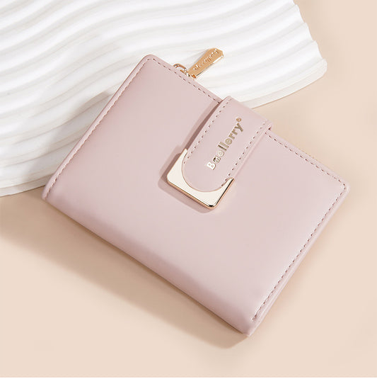 Baellerry Women’s Compact Short Wallet｜Elegant Macaron Colors｜Multi-Card PU Leather Wallet｜Shipped from Spain Warehouse
