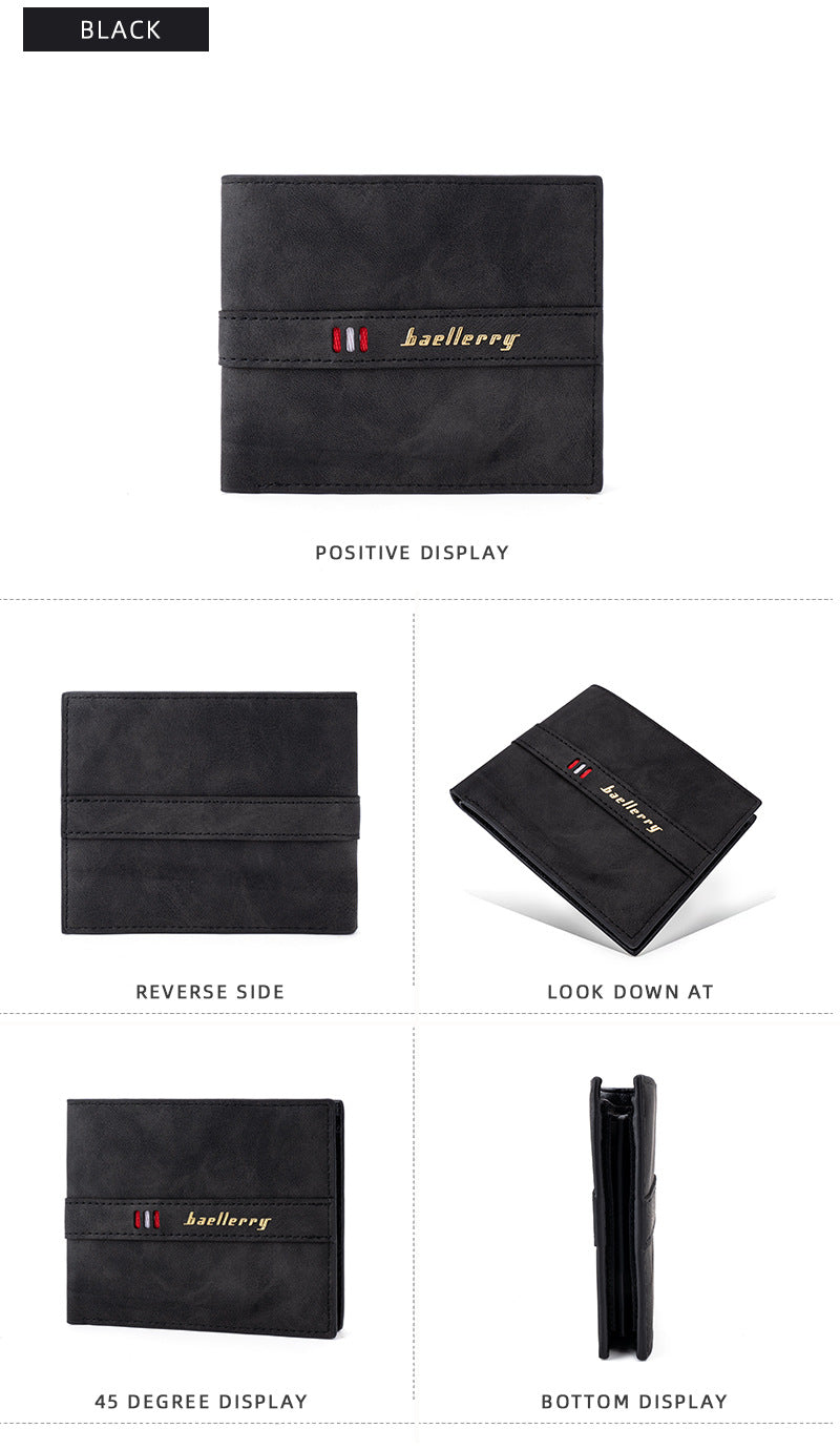 Baellerry Men’s Slim Bifold Wallet｜Minimalist PU Leather Card Holder｜Fast Shipping from Spain Warehouse